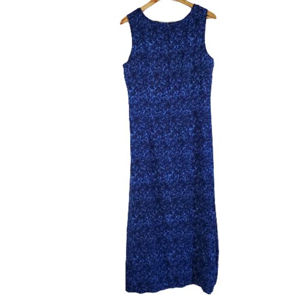 Worthington Blue Maxi Dress Sleeveless with One Button Jacket Lightweight 14 - Picture 1 of 8